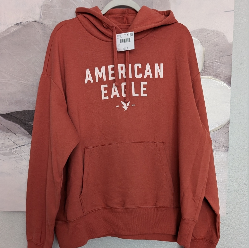 American Eagle Super Soft Relaxed Fit Logo Hoodie Sweatshirt Size Medium Nwt ❤️